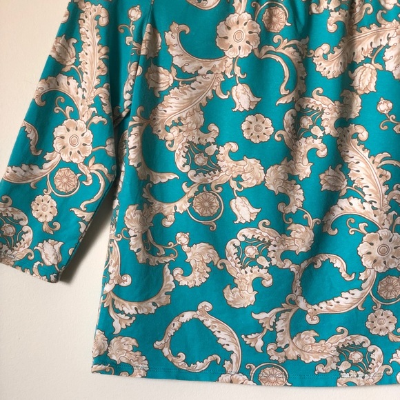 Talbots pleated scoop-neck 3/4 sleeve top - MP - Picture 4 of 14